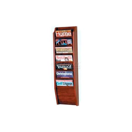Wooden Mallet Wooden Mallet Cascade 7 Pocket Magazine Rack, Mahogany MR36-7MH